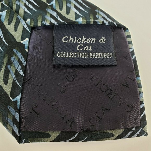 J. Garcia VIntage Men's Silk Tie Chicken & Cat Collection Eighteen Abstract EUC - Picture 5 of 6